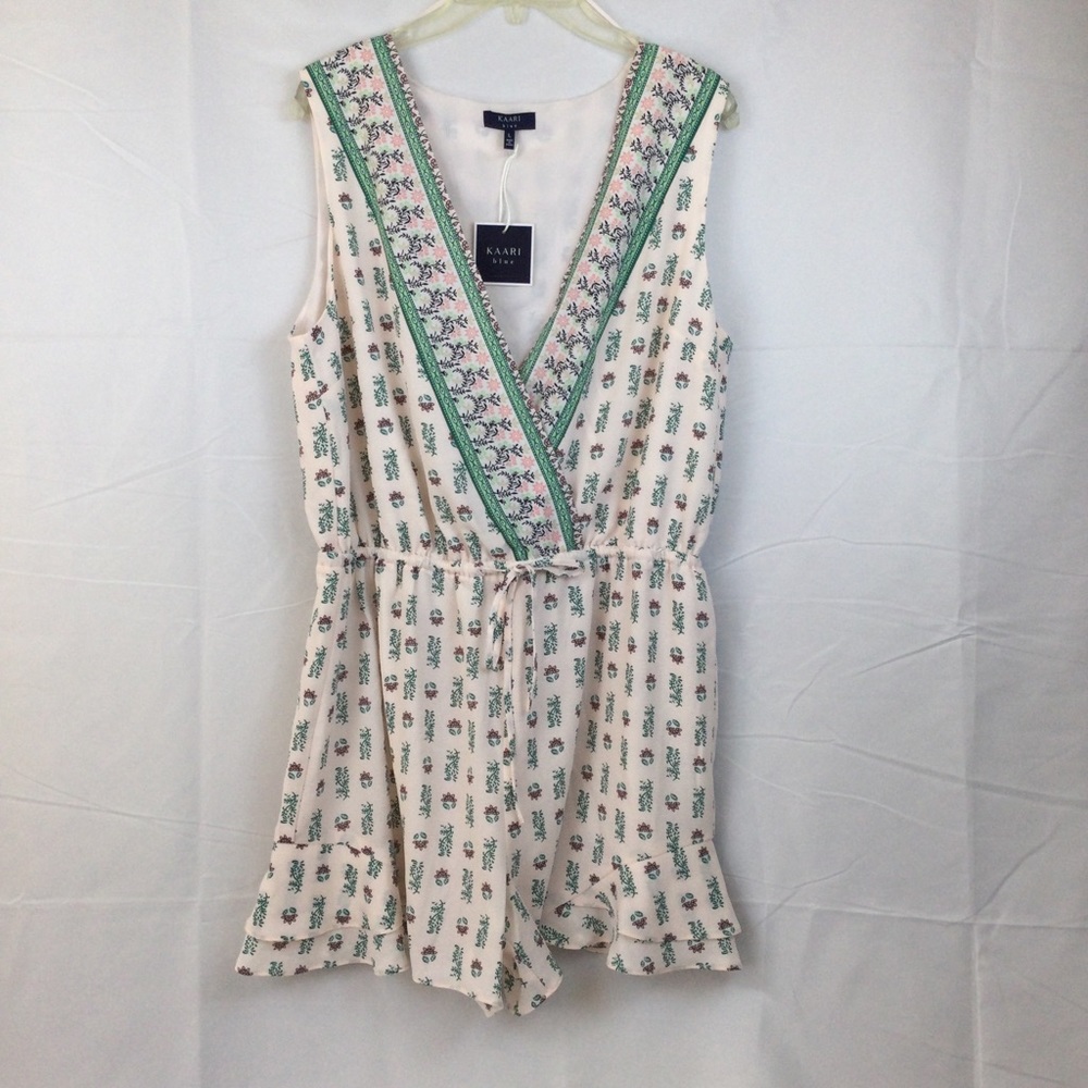 Adorable Lined Short Romper by Kaari Blue Size Large NWT